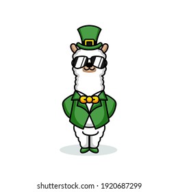 Cute Llama in St. Patrick's Day costumes