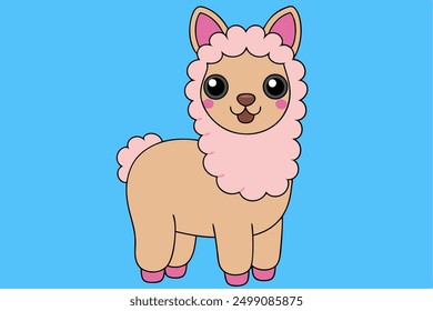 Cute Llama Vector Illustration for Graphic Design Projects High Quality, Detailed, and Versatile Artwork