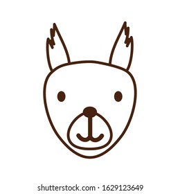 cute llama wild animal character icon vector illustration design