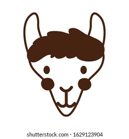 cute llama wild animal character icon vector illustration design