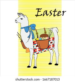 Cute Llamas . Funny hand drawn characters. Vector illustration.