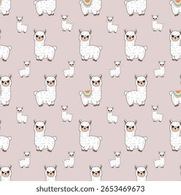 Lamas bonitos em um fundo pastel