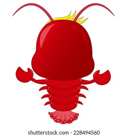 Cute lobster cartoon design 