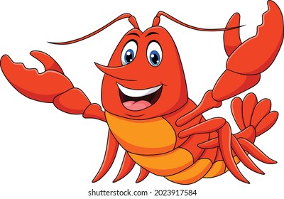 Cute Lobster cartoon vector illustration