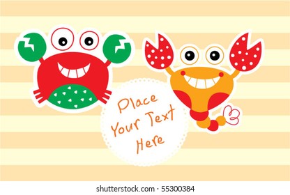 cute lobster and crab