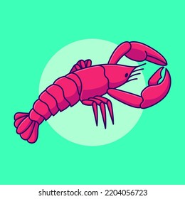 cute lobster drawing vector cartoon illustration