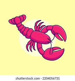 cute lobster drawing vector cartoon illustration