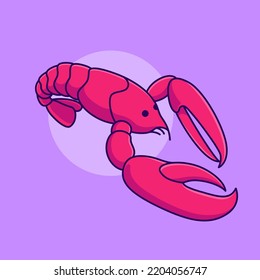 cute lobster drawing vector cartoon illustration