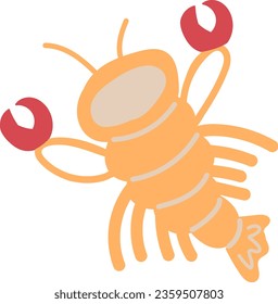 cute lobster hand drawn element vector