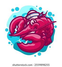 Cute Lobster Mascot Vector Illustration great for your brand business