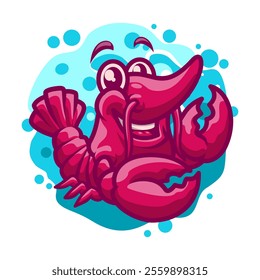 Cute Lobster Mascot Vector Illustration great for your brand business