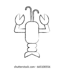 cute lobster sealife character