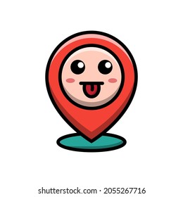cute location icon illustration vector graphic