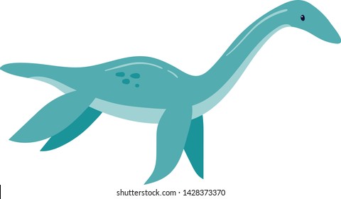 Cute loch nessy on white background vector illustration hand draw desing
