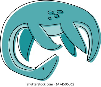 Cute loch nessy on white background vector illustration hand draw desing