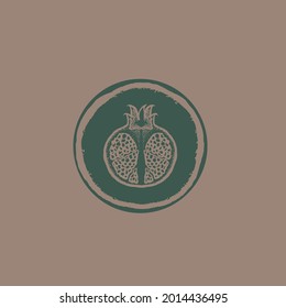Cute logo with a garnet. Vector illustration. Use it as an additional education and in design materials.