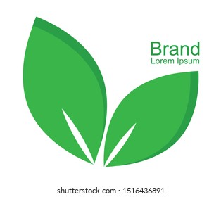 Cute logo , icon element, beautiful elements, ornament decorative banner, leaves composition, great background, fresh concept, ecology, nature, vector illustration