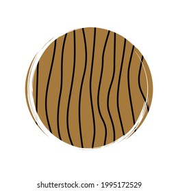 Cute logo or icon vector with abstract scribble lines in contemporary boho style, illustration on circle with brush texture, for social media story and highlights