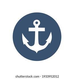 Cute logo or icon vector with anchor, illustration on circle for social media story and highlights	