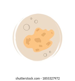 Logotipo o vector de icono con esponja de baño natural ecológica, ilustración en círculo con textura de brocha, para la historia de medios sociales y resaltado