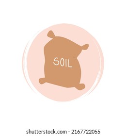 Logo o vector de íconos con bolsa de suelo, ilustración en círculo para la historia de los medios sociales y puntos destacados