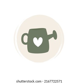 Logotipo o vector de icono con riego puede ilustrar en círculo con textura de brocha, para la historia de medios sociales y destacar