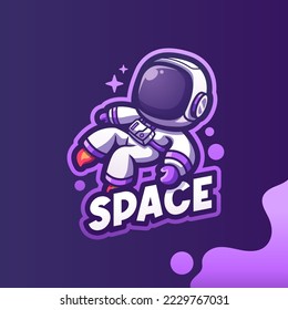 Cute logo mascot astronaut for your brand's logo