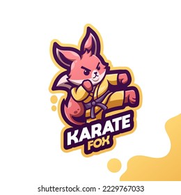 Cute logo mascot karate fox for your brand's logo