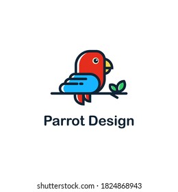 Cute logo, parrot logo illustration. Can be used for various industries, multimedia, entertainment, education and much more.