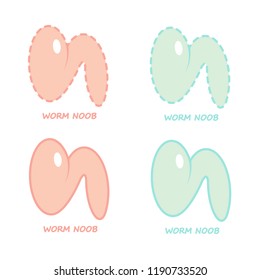 Cute logo worm. Vector illustration.