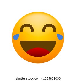 Cute LOL Emoticon on White Background. Isolated Vector Illustration 