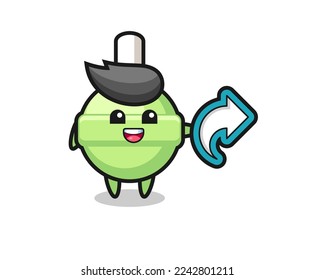 cute lollipop hold social media share symbol , cute style design for t shirt, sticker, logo element