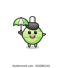 cute lollipop illustration holding an umbrella , cute style design for t shirt, sticker, logo element