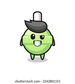 cute lollipop mascot with an optimistic face , cute style design for t shirt, sticker, logo element