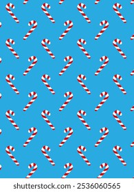 Cute lollipop pattern. Christmas vector illustration.