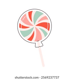 Cute lollipop. Sweets and candies. Vector illustration in flat style