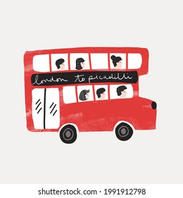 Un vector de autobús lleno de Londres