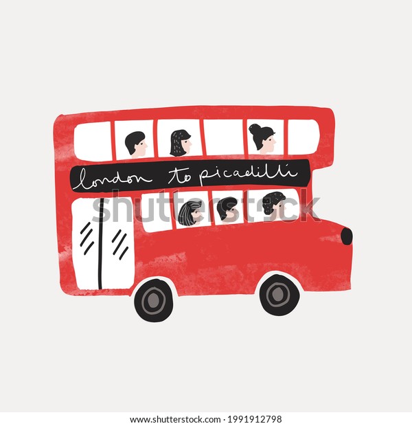 Cute London Crowded Bus\
Vector