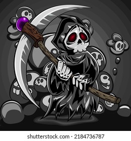 The cute lonely death with his scythe 