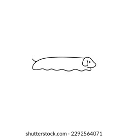 cute long body dog ​​doodle illustration vector