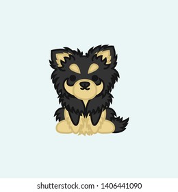 Cute Long Haired Black Tan Coat Stock Vector (Royalty Free) 1406441090 ...