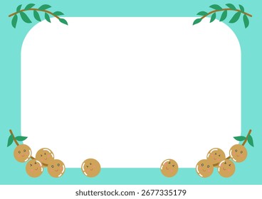 Longan lindo con el marco azul, fondo de papel A4 
