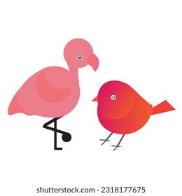 Cute looking pink and red colour birds