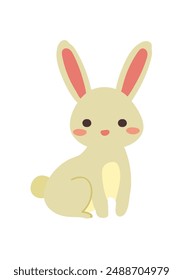 A cute looking rabbit and white background