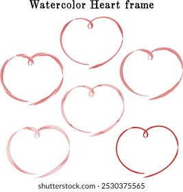 A cute, loose, hand-drawn heart-shaped frame. A rough and stylish impression. Vector illustration.