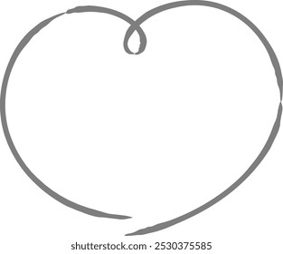 A cute, loose, hand-drawn heart-shaped frame. A rough and stylish impression. Vector illustration.