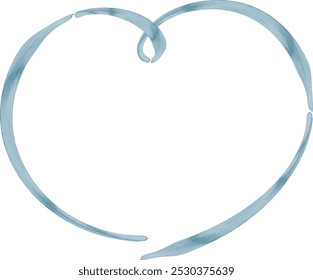 A cute, loose, hand-drawn heart-shaped frame. A rough and stylish impression. Vector illustration.