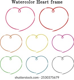 A cute, loose, hand-drawn heart-shaped frame. A rough and stylish impression. Vector illustration.