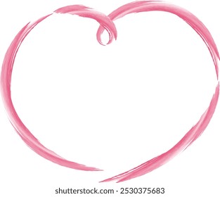 A cute, loose, hand-drawn heart-shaped frame. A rough and stylish impression. Vector illustration.