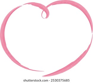A cute, loose, hand-drawn heart-shaped frame. A rough and stylish impression. Vector illustration.